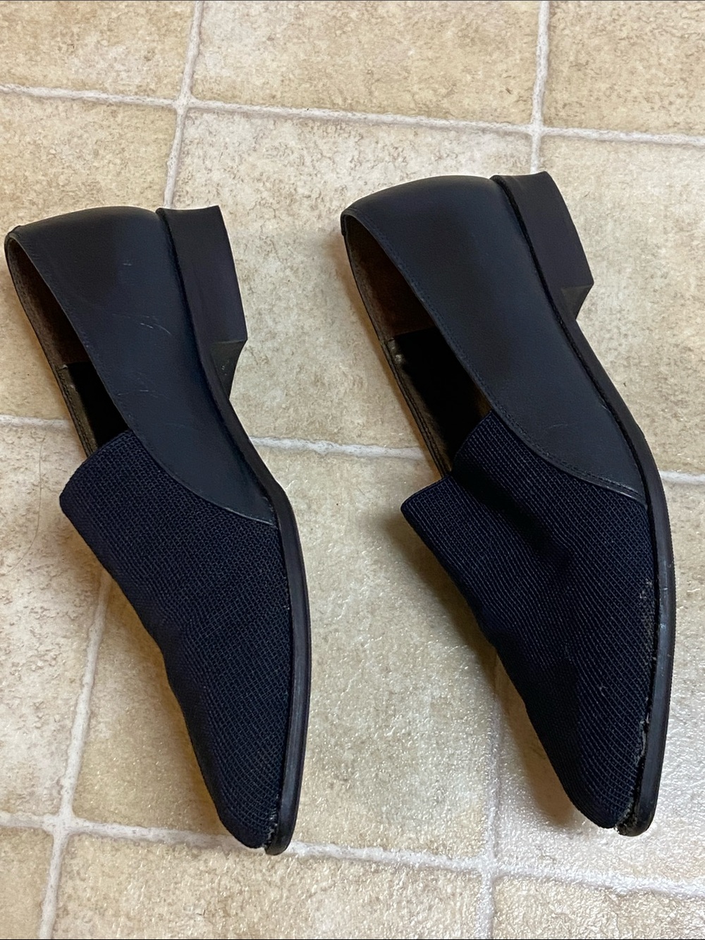 Unisa Black Pointed Knit Slip-On Flats - Picture 2 of 11